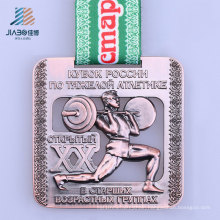 New Design Alloy Custom Bronze Metal Weightlifting Medal for Sports